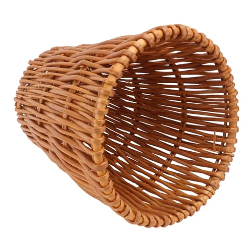 VILLFUL Poubelle En Osier Tressé Naturel, 25 Cm De Diamètre x 28 Cm De Hauteur, Panier à Déchets Léger Et Polyvalent Pour Salle De Bain, Corbeille à Papier Écologique, Rangement Pratique Et Décoratif