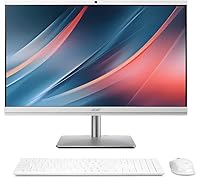 acer Aspire C24-195ES 23.8 All-In-One Desktop PC | Intel Core Ultra 5 125U | AI Enabled CPU | 16GB RAM | 512GB SSD | Full HD LED LCD Display | Dual speakers | 5MP Webcam | Windows 11 Home | White