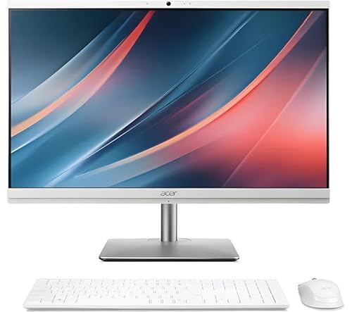 acer Aspire C24-195ES 23.8 All-In-One Desktop PC | Intel Core Ultra 5 125U | AI Enabled CPU | 16GB RAM | 512GB SSD | Full HD LED LCD Display | Dual speakers | 5MP Webcam | Windows 11 Home | White