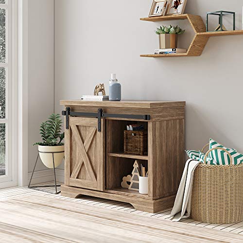 FREDBECK 3FT Mini Cabinet Sliding Barn Door Hardware Kit Single Door -TV Closet(No Cabinet) - Thumbnail 4