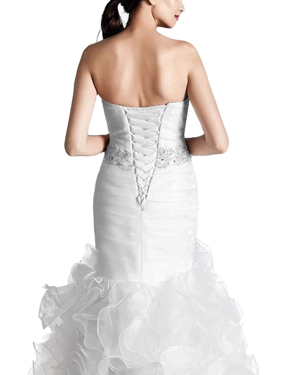 Senza Spalline Backless Abiti da Damigella d'Onore con Treno, Bianco, 38