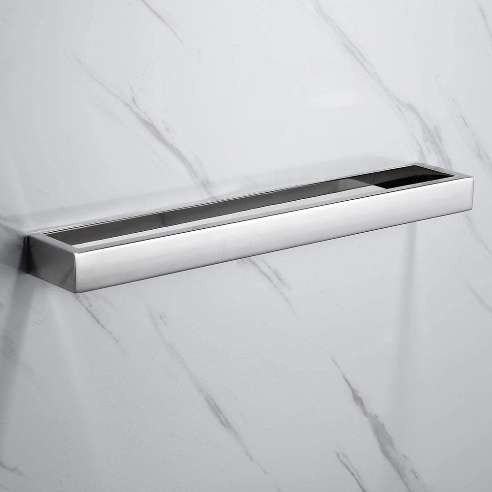 Melairy Chrome 30Cm/11.81Inch 304 Stainless Steel Towel Rail Self Adhesive Finish Bathroom Towel Bar Rack Towel Holder Without Drilling