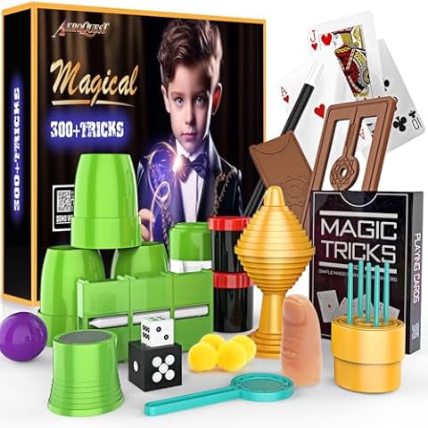 AEROQUEST Magic Kit for Kids, 300+ Magic Tricks Perfect Toy for Boys and Girls, Magic Wand Magician Set with Instruction Manual and Video for Beginners Ages 6 7 8 9 10 11 12 Years Old Cover