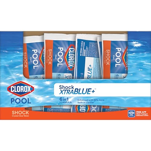 Image of Clorox Pool&Spa Shock XTRABLUE Plus, Kills Bacteria & Algae in Swimming Pools, Swim-Ready in 15 Minutes, (36-Pack)