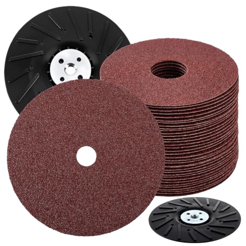 31 Pcs Aluminum Oxide Resin Fiber Sanding Discs,7''x7/8"