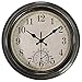 Wanduhr mit Thermometer, batteriebetrieben, wasserdicht, für Innen- und Außenbereich, für Badezimmer, Küche, Schlafzimmer, bronzefarben