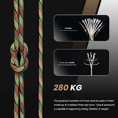 Abma Cord Paracord 620 lbs 4mm 9 Strands 100% Nylon 30M - Scout, Military-scout, 30 Meters - Image 3