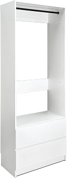 Prosper 32" White Wood Walk-in Closet with Two Drawers