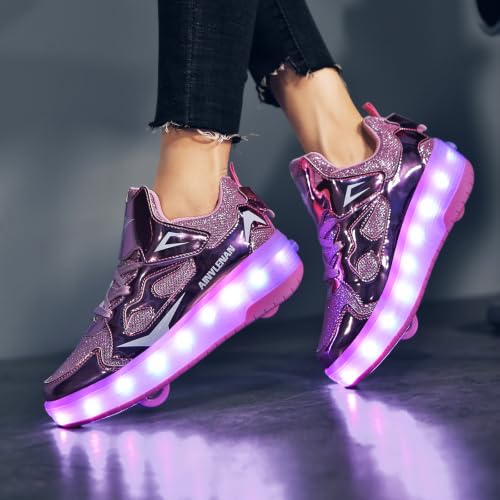 Image of Ylllu Kids LED Roller Skate Shoes with Wheel Light up Roller Shoes Gift for Girls Boys Children