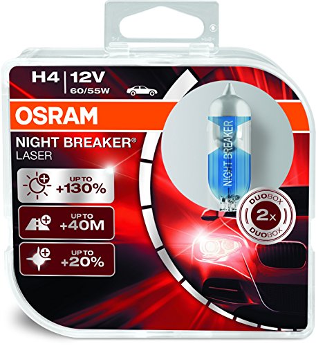 Osram H4 Laser Night Breaker Duo Box 64193NBL-HCB Light (60/55W, 12V, 2 Bulbs)