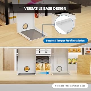 Mount-It! iPad Kiosk Stand with Printer Shelf, Locking Anti-Theft Tablet POS Stand for Countertop Checkout, 90° Rotation & +145°/-20° Tilt, Compatible with iPad 7–11, Air & Pro, White