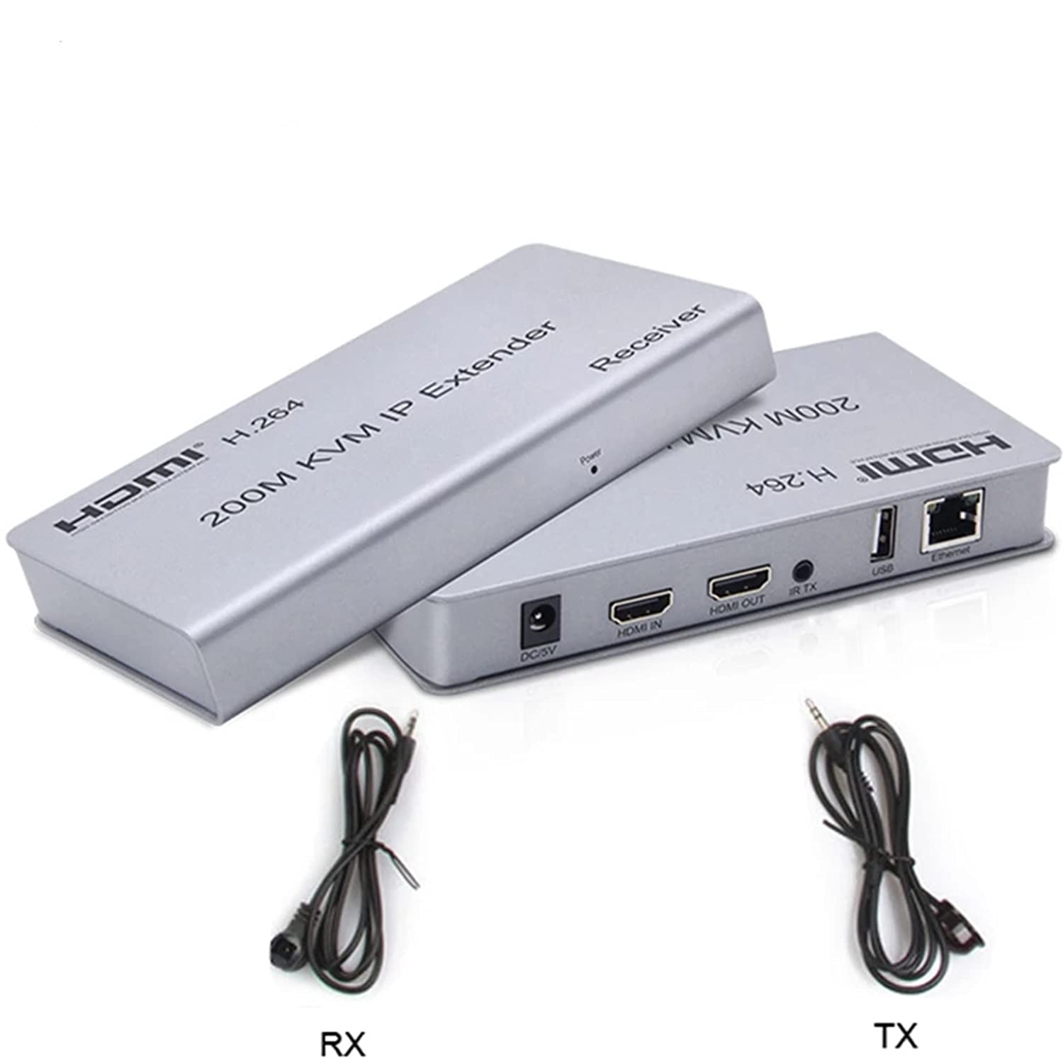 Swallows 200M HDMI KVM IP Extender over IP RJ45 Ethernet CAT6 6A Trasmettitore 1TX a 20RX e USB a cascata mouse su UTP / STP H.264 (TX+RX)