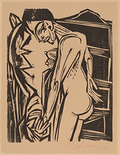 Toile Kirchner femme devant une armoire impression d'art 50x70