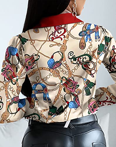 MAHUAOYIXI-Camicette-da-Donna-Eleganti-con-Scollo-a-V-Profondo-a-Maniche-Lunghe-Camicia-Boho-Fiore-Stampato-Sexy-Camicetta-Donna-Ragazza-Camincia-Slim-Regalo-Donna-Camincia