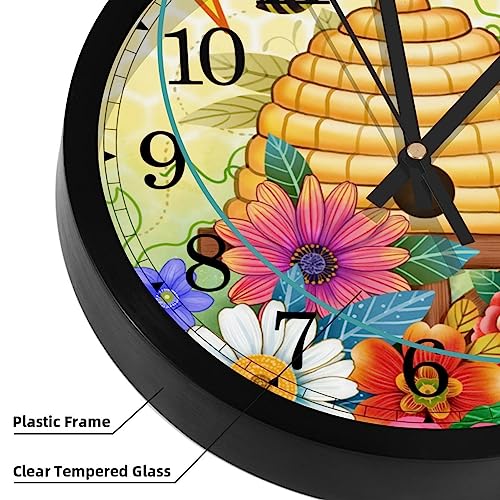 Horloge murale silencieuse à quartz sans tic-tac à piles Happy Bee