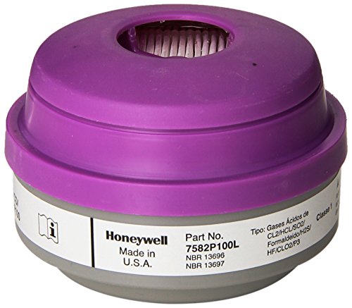 Honeywell 7582P100L Acid Gas Cartridge with P100 Particulate Filter, White/Magenta (Pack of 24)