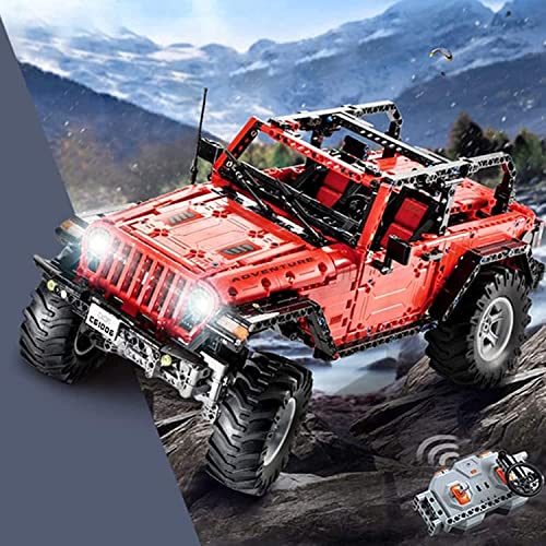 YANANCCE CADA Jeep Wrangler C61006W, 1941 Parts Technology Rc Geländewagen,Moc-Klemmenbausatz Mit Motoren Und Led… – Bild 3