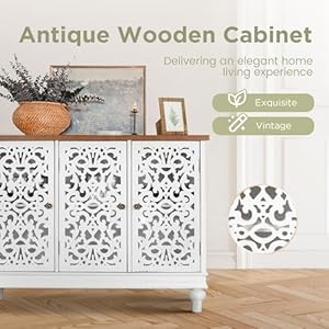 Sophiawilliamsideboardandbuffetwithstorage3doorhollowcarvedaccentcabinetdistressedwoodstoragecabinetcupboardforkitchendiningroomlivingroomentrywaywhite Urban Country Home Decor Sophia william sideboard and buffet with storage 3 door hollow carved accent cabinet distressed wood storage cabinet cupboard for kitchen dining room living room entryway white urban country home decor