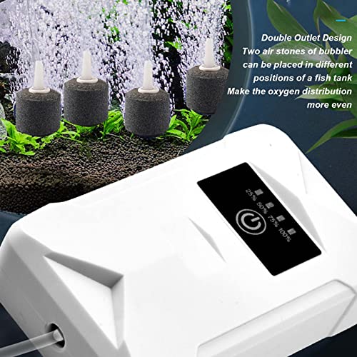 Pompe à oxygène d'aquarium USB anti coupure de courant double sortie
