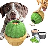 DSUMD Interactive Dog Toys, Frozen Treat Dispensing for Aggressive Chewers, Indestructible Nylon Chew Toy, Slow Puzzle Feeder for Healthy Eating, for Small Medium Large Breed to Keep Them Busy, Green