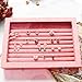Wuligirl Velvet Clear Lid Jewelry Organizer Box Stackable Jewelry Storage Display Tray Holder Showcase (Ring Box)
