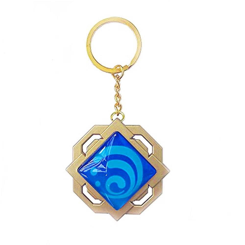 Toplucky Yellow Genshin Luminous Key Charms Toy Impact Liyue Vision Hydro Keychain Gold Game Figure Key Chain Pendant Keyring Genshin ​Character