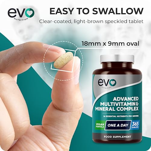 EVO NUTRITION Multivitamins & Minerals - 365 Vegan Multivitamin Tablets | 1 Year Supply | Multivitamin Tablets for Men & Women with 26 Essential Active Vitamins & Minerals | Made in The UK - Image 6