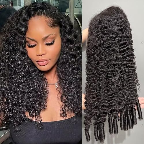 MSGEM 13X6 Burmese Curly Lace Front Wigs Human Hair Pre Plucked 210 Desnity Deep Wave Frontal Wigs Human Hair 13x6 Burmese Curly Lace Frontal Wig With Spiral Ends 13x6 Deep Curly Wig 24 Inch