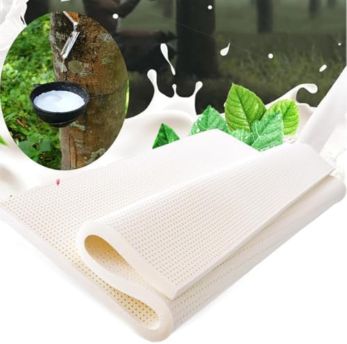 100% Natural Latex Mattress with NIC Cover - 10cm Thick, Available in Single, Double, Queen & King Sizes - Ideal for Home & Hotel Use, 150x190cm (59x75in)