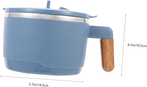 Miniatura 8 de Housoutil Tazón de fideos instantáneos con asa, tazas de sopa de acero inoxidable con asas, cuencos con tapas, cuenco de fideos para ramen, cuenco