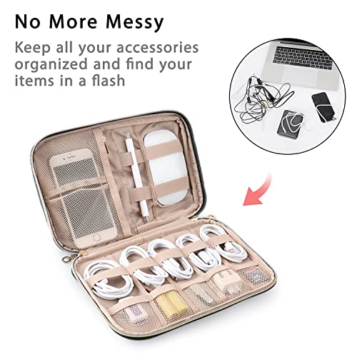 Image of BAGSMART Electronics Organizer Travel Case, Travel Cable Organizer Bag for Travel Essentials & Accessories for Women, Cord Organizer for Phone, SD Card, Grey