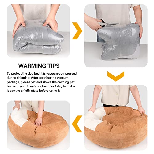 Micooyo Covered Dog Bed Large, Donut Camling Dog Beds For Large Dogs With Hooded Blankets thumb #5