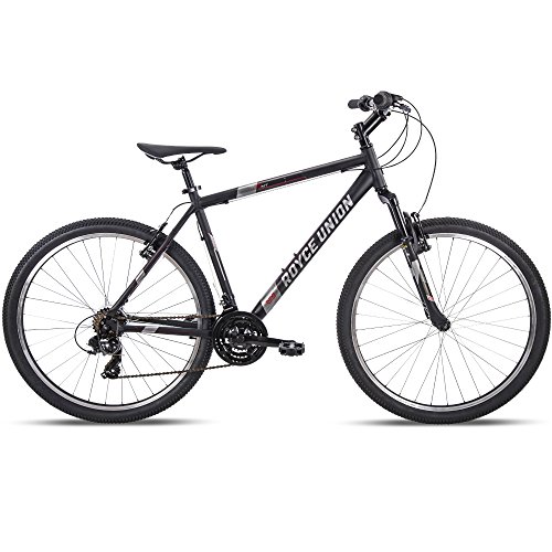 27.5" Royce Union RMT Mens 21-Speed All-Terrain Mountain Bike, 22" Aluminum Frame, Twist Shift, Matte Black - Thumbnail 4