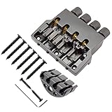 Material: Metall Runtodo 1 Satz Von Schwarzer Rollen Sattel 4 Saitige Bass Gitarren BrüCke für Kopfloses Bass Gitarren ZubehhR Teile Musik Instrument