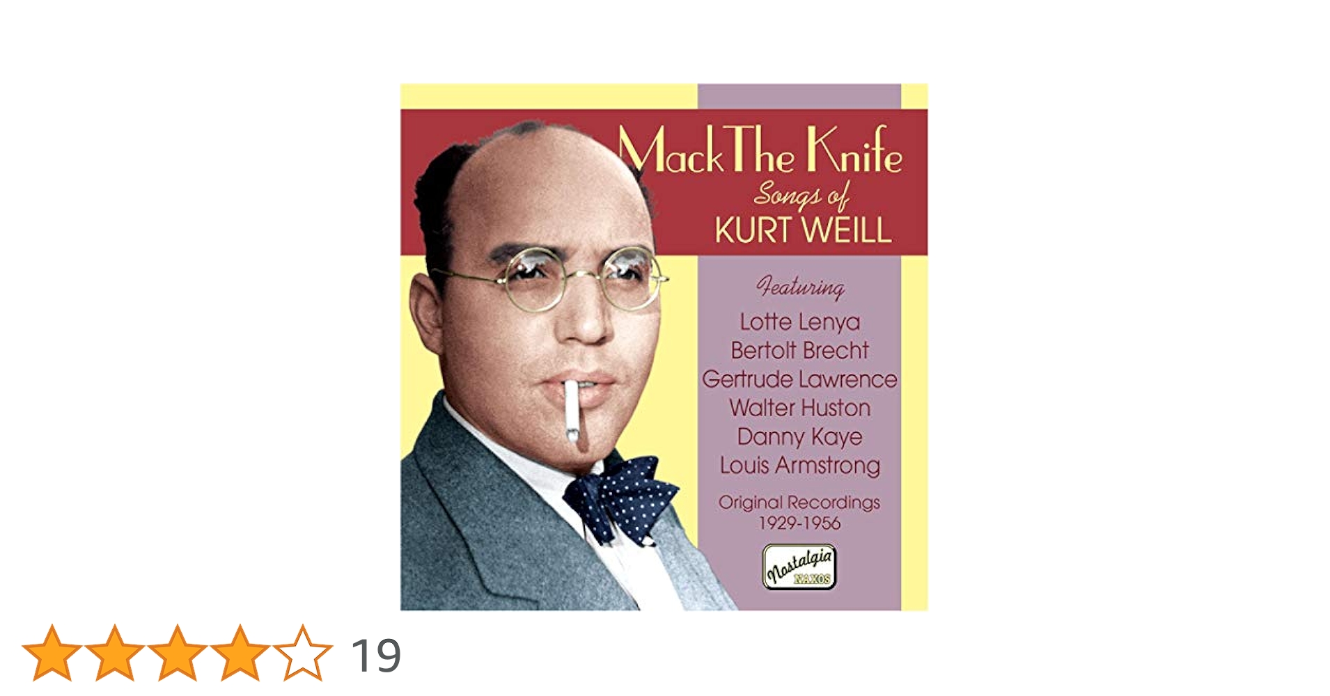Amazon.co.jp: クルト・ワイルの歌曲集(1929-1956) (Mack The