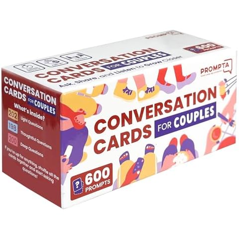 Rayliad 600 Conversation Cards for Couples - Couples Games Relationship Questions - Card Games for Couples - Conversation Starters for Date Night - Couples Game to Connect and Talk - Couples Gifts Cover