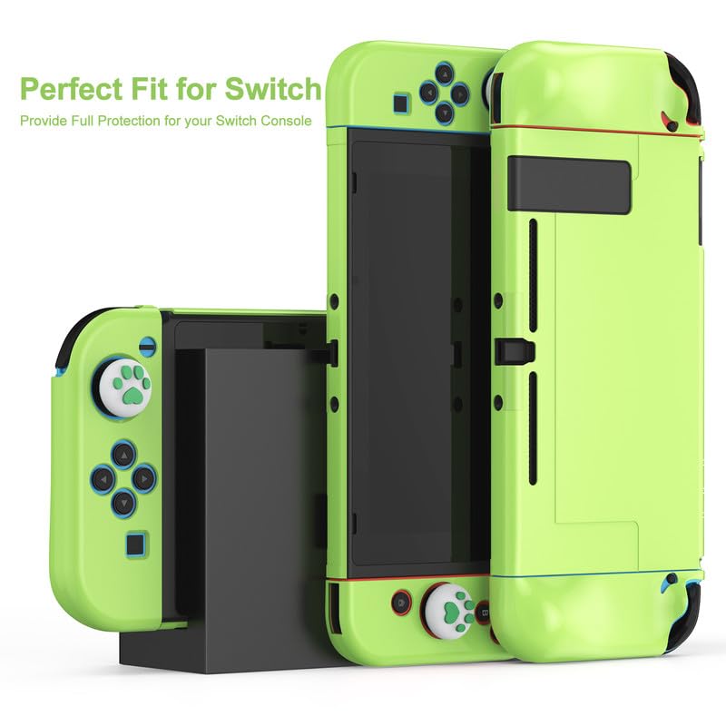 Vista 8 de Younik Switch Accessories Bundle, 15 in 1 Green Switch (NOT OLEDLite) Accessories Kit for Girls Include Switch Carrying Case, Adjustable Stand