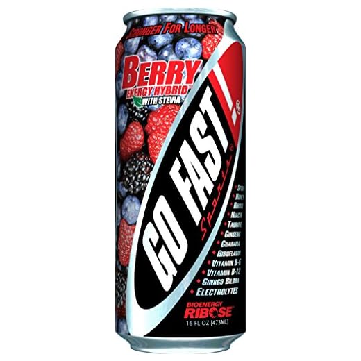 Go Fast! Energy Drink Berry, 16 ounce/24-pack, Energy Drink Hybrid Sweetened w/ Stevia, 50 Calories/serving, Contains Antioxidants and Electrolytes for Hydration, Award Winning Flavor, Low Sodium