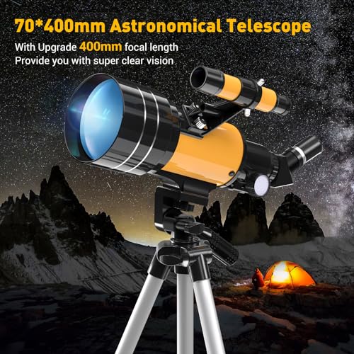 Teleskop Astronomie, 70/400mm Teleskop für Kinder & Einsteiger & Erwachsene, Teleskop...