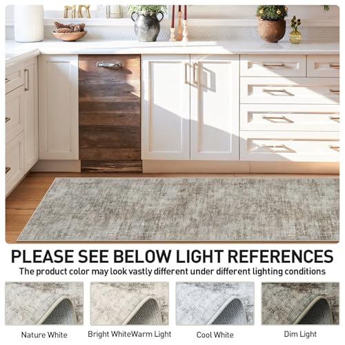 2'6''x8' Runner Rugs Washable Rug: Modern Abstract Living Room Rug Soft Anti-Skid Thin Carpet Indoor Floor Non-Shedding Carpets for Bedroom Dining Room Farmhouse Nursery Home Office Brown Black