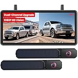 AUTO-VOX Dual Solar Rückfahrkamera Kabellos: Dual kameras für breite Abdeckung, 7,2" HD Split-Screen Monitor, Dual-Antennen Signal, DVR-Aufnahme, IP69K Rückfahrkameras für Wohnmobil, LKW, Anhänger