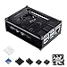 Smraza Compatible with Raspberry Pi 4 Case, Acrylic Case with Cooling Fan, Heatsinks for Raspberry Pi 4 Model B (RPI 4 Board Not Included) - Black