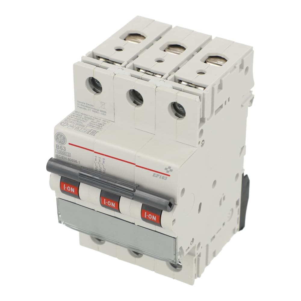 EP103B63 | 672385 | GE Miniature Circuit Breaker, 3 Pole, 63A, B 
