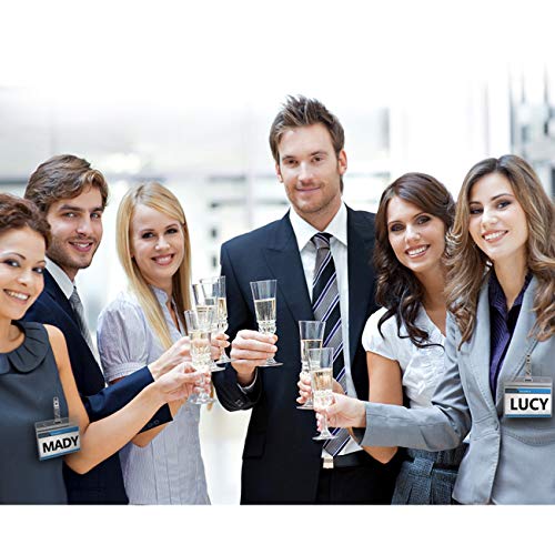 Id Badge Holder Horizontal Waterproof Zip Pvc Id Card Holder Clear Plastic Name Tag Holders With Clip Badge Straps By Zhegui (50 Pack, Horizontal 2.3X3.5) #TOP4