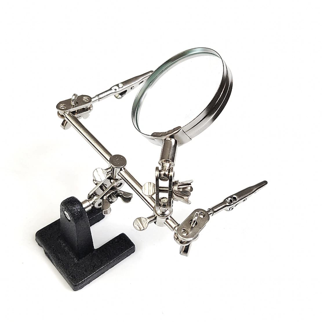JZK Loupe Mains Libres avec Clip de Crocodile + Lentille de loupe 8X, Troisième Main pour soudage et Fabrication de Bijoux