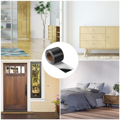 Image of uxcell Wood Grain Tape, 2 inch x33 Ft Self Adhesive Wood Grain Repair Patch for Baseboards, Doors, Floor Repair, Furniture Home Decor Black Wood