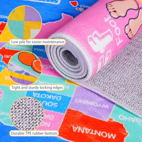 Kids Rugs for Playroom - Soft & Non-Slip 3x4 Feet Educational Rug for Learning ABC Alphabet, Numbers, Shapes & Map, Washable Classroom Rug for Toddler Nursery & Kids Room Decor - Image 5