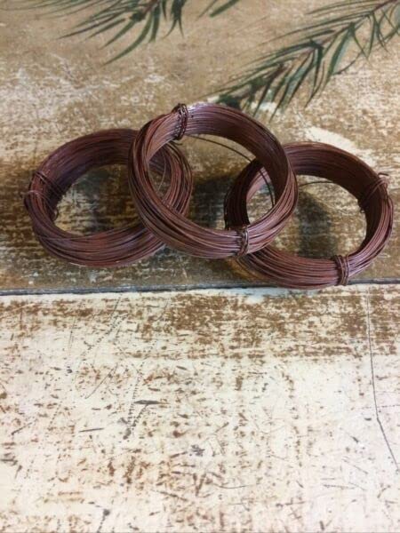 for 2 Rolls 24 Gauge Rust Rusty Wire Tin 100 Ft Primitive Holiday Craft Supplies Seasonal Candles FigurinesQ