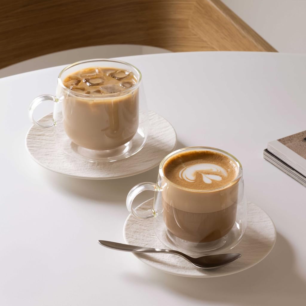 Villeroy & Boch – Artesano Hot&Cold Beverages vaso para cappuccino, set de 2 vasos de doble pared para bebidas frías y calientes, vidrio borosilicato, apto para lavavajillas, apto para microondas