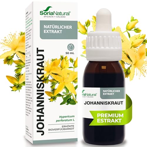 Johanniskraut Hochdosiert Extrakt 180mg/ml 50ml - Stimmung Innere Ruhe & emotionales Gleichgewicht - Johanniskraut Kapseln und Johanniskrautöl Alternative - Soria Natural